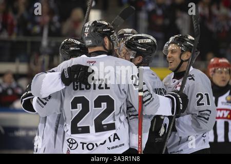Eisarena Bremerhaven, Bremerhaven, Brema, Maximilian Gloetzl (Koelner Haie, #22), PENNY DEL, Fischtown Pinguins-Koelner Haie on 16.03.2025 presso l'Eis Foto Stock