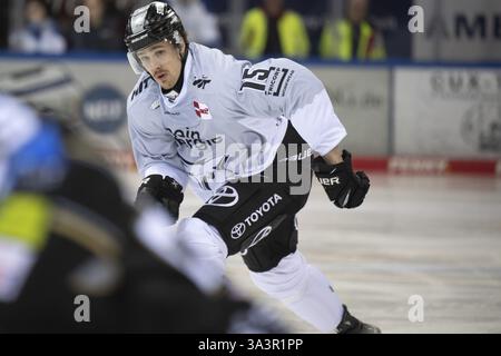 Eisarena Bremerhaven, Bremerhaven, Brema, Louis- Marc Aubry (Koelner Haie, #15), PENNY DEL, Fischtown Pinguins-Koelner Haie su 16.03.2025 all'EISA Foto Stock