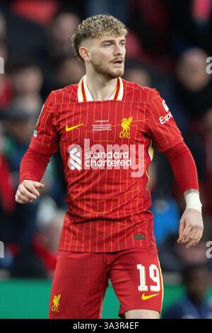 Wembley Stadium, Londra, Regno Unito. 16 marzo 2025. Carabao League Cup Final Football, Liverpool contro Newcastle United; Harvey Elliott del Liverpool Credit: Action Plus Sports/Alamy Live News Foto Stock