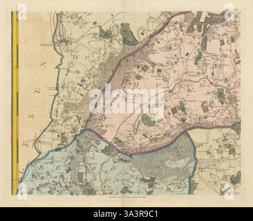 Essex SW #16 Walthamstow Romford Epping Forest Chingford. Chapman/André 1777 mappa Foto Stock