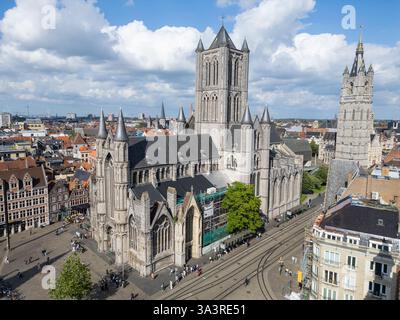 Chiesa di San Nicola, Sint-Niklaaskerk, Centro storico della città, Gand, Belgio Foto Stock