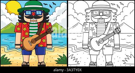 Natale a luglio l'illustrazione dello schiaccianoci Illustrazione Vettoriale