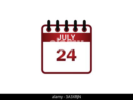 24 luglio Calendario Data – eventi, storia e significato Illustrazione Vettoriale