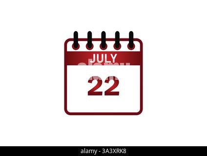 22 luglio Calendario Data – eventi, storia e significato Illustrazione Vettoriale