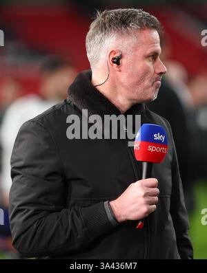 TV Pundit ed ex giocatore del Liverpool, Jamie Carragher - Liverpool contro Newcastle United, Carabao Cup Final, Wembley Stadium, Londra, Regno Unito - 16 marzo 2025 solo uso editoriale - si applicano restrizioni DataCo Foto Stock