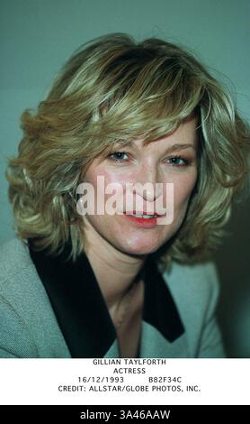 16 dicembre 1993 - Scarborough, North Yorkshire, Inghilterra - GILLIAN TAYLFORTH.ACLATOR.16/12/1993.B82F34C.CREDIT: ALLSTAR/(Credit Image: © Globe Photos/ZUMAPRESS.com) Foto Stock