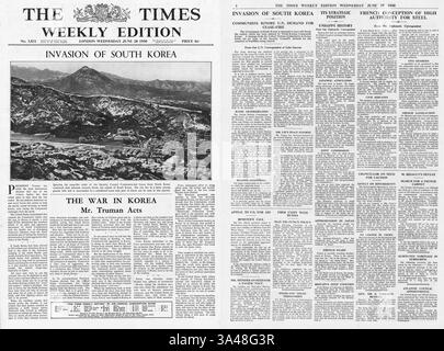 1950 volte Weekly Edition invasione della Corea del Sud Foto Stock