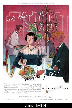 1951 annuncio pubblicitario britannico numero sette sigarette Foto Stock