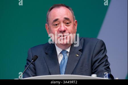 22 luglio 2014 - Glasgow, Scozia - il primo ministro scozzese Alex Salmond parla alla stampa dei Giochi del Commonwealth prima dei XX Giochi del Commonwealth a Glasgow, Scozia (immagine di credito: © Theo Karanikos/ZUMA Wire) Foto Stock