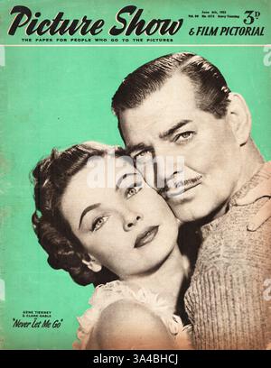 1953 Picture Show Gene Tierney e Clark Gable Foto Stock
