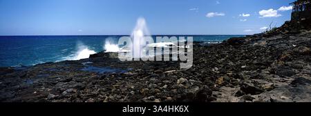18 luglio 1999; Kauai, HI, USA; spouting Horn sulla South Shore di Kauai. Foto Stock