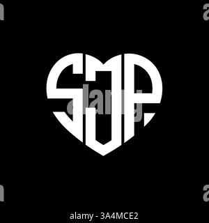 SJP, iniziali geometriche astratte e piatte, design esclusivo e moderno con logo Vector Letter. Logo monogramma SJP. Illustrazione Vettoriale