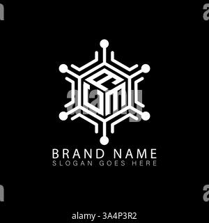 Design esclusivo e moderno con logo a lettere vettoriali astratte. Logo monogramma AUM. Illustrazione Vettoriale