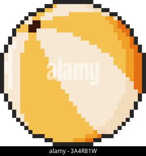 icona della pallina da spiaggia a 8 bit. Oggetto pixel art. Grafica di videogiochi anni '80, '90 Illustrazione Vettoriale