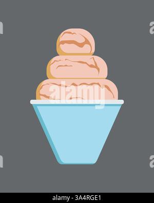 Gelato in una tazza di carta - un vettore laconico Illustrazione Vettoriale