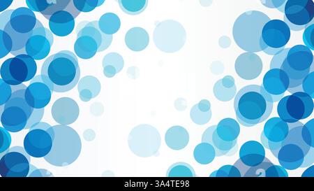 Moderno sfondo vettoriale senza cuciture con cerchi blu sovrapposti. Perfetto per la carta da parati, l'arredamento o i progetti d'arte digitale. Design vivace ed elegante! Illustrazione Vettoriale