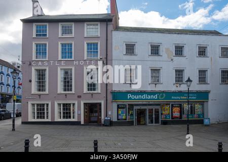 Centro di Haverfordwest nel Pembrokeshire, Galles Foto Stock