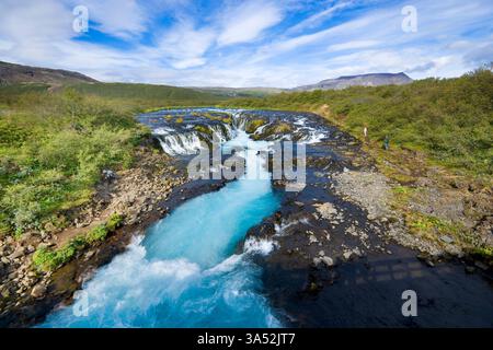 Cascata Bruarfoss in Islanda Foto Stock