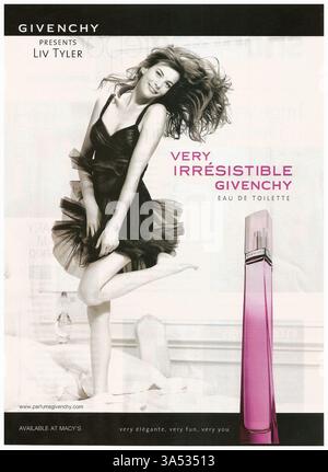 2007 pubblicità per Givenchy Very Irrésistible Eau de toilette con Liv Tyler. Foto Stock