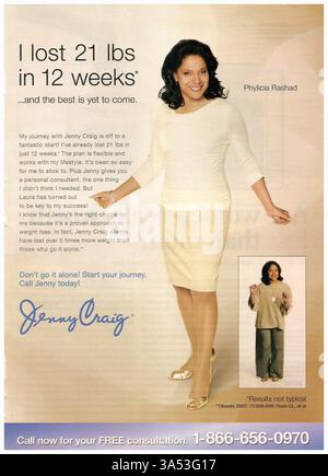 2010 ad Jenny Craig programma metabolico con l'attrice Phylicia Rashad Foto Stock