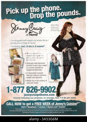 2010 ad Jenny Craig programma metabolico con l'attrice Sara Rue - settimana libera della cucina di Jenny Foto Stock