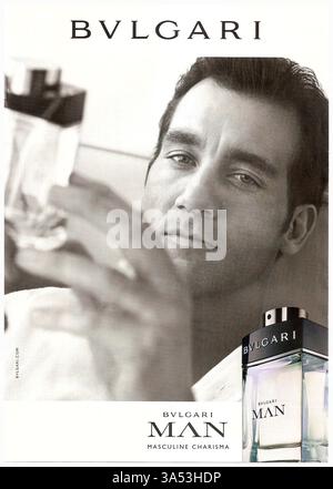2010 Clive Owen per Bulgari Man, annuncio a stampa di fragranze Foto Stock