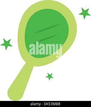 Icona di uno specchio magico verde isolato Illustrazione Vettoriale