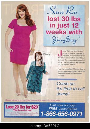 2010 ad Jenny Craig programma metabolico con l'attrice Sara Rue Foto Stock