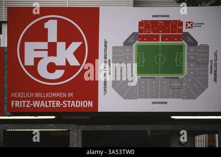 Kaiserslautern, Germania - 28 luglio 2018: La mappa dello stadio del Fritz-Walter-Stadium, sede del 1°. FC Kaiserslautern il 28 luglio 2018 a Kaiserslaut Foto Stock