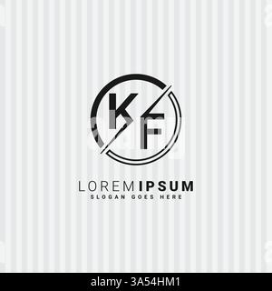 Logo KF minimal Vector - Logo aziendale semplice per monogrammi K e F. Illustrazione Vettoriale