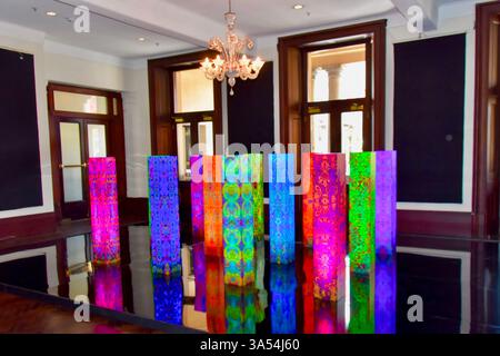 Colonne illuminate Sydney Australia Foto Stock