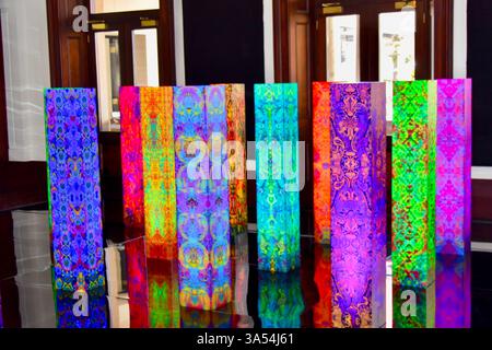 Colonne illuminate Sydney Australia Foto Stock