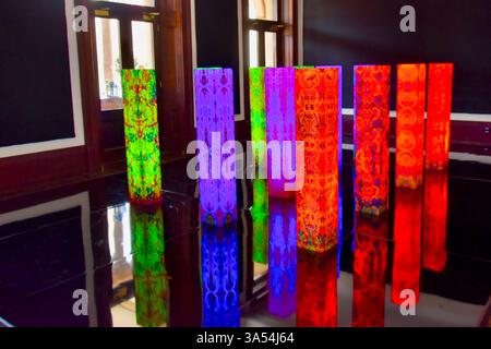 Colonne illuminate Sydney Australia Foto Stock