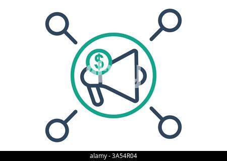 Icona affiliato. stile icona linea. icona relativa al marketing digitale. illustrazione vettoriale degli elementi aziendali Illustrazione Vettoriale
