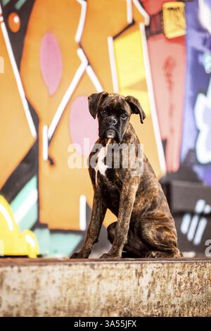 Pugile tedesco adulto Foto Stock