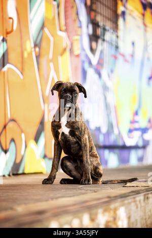Pugile tedesco adulto Foto Stock