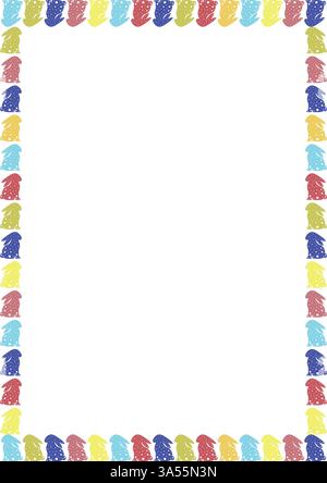 Coniglio pasquale in una cornice vuota. Coniglietto pasquale modello quadrato vuoto. Silhouette coniglietto pasquale primaverile Illustrazione Vettoriale