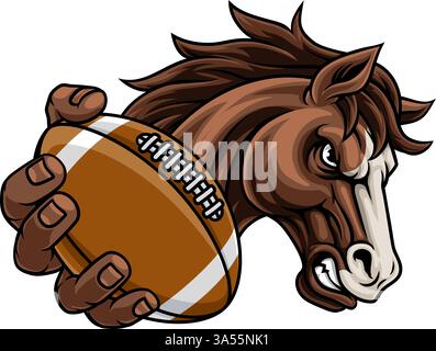 Horse Mustang Stallion Football Sports Team Mascot Illustrazione Vettoriale