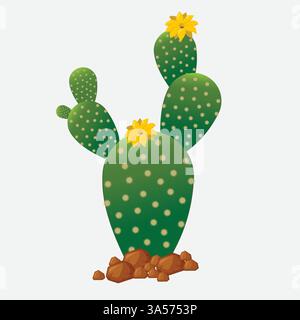 Illustrazione Bunny Ears Cactus Illustrazione Vettoriale