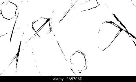 Linee e forme astratte in bianco e nero su sfondo bianco, per creare un design dinamico e moderno. Illustrazione Vettoriale