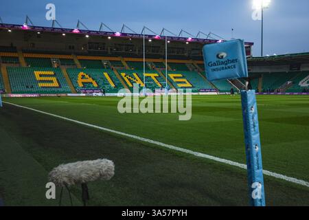 Northampton, Regno Unito. 21 marzo 2025. Franklins Gardens Stadium prima della partita della Gallagher Premiership Northampton Saints vs Leicester Tigers al Cinch Stadium at Franklin's Gardens, Northampton, Regno Unito, 21 marzo 2025 (foto di Craig Evans/News Images) a Northampton, Regno Unito, il 21/3/2025. (Foto di Craig Evans/News Images/Sipa USA) credito: SIPA USA/Alamy Live News Foto Stock