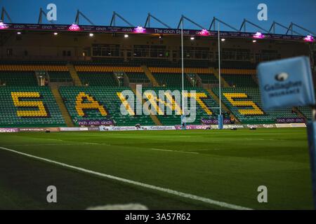 Northampton, Regno Unito. 21 marzo 2025. Franklins Gardens Stadium prima della partita della Gallagher Premiership Northampton Saints vs Leicester Tigers al Cinch Stadium at Franklin's Gardens, Northampton, Regno Unito, 21 marzo 2025 (foto di Craig Evans/News Images) a Northampton, Regno Unito, il 21/3/2025. (Foto di Craig Evans/News Images/Sipa USA) credito: SIPA USA/Alamy Live News Foto Stock