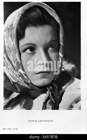 Un'antica cartolina con l'attrice tedesca Maria Landrock, pubblicata in Germania, intorno al 1950 SOLO PER USO EDITORIALE Foto Stock