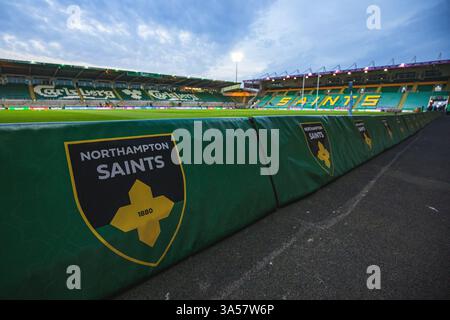 Northampton, Regno Unito. 21 marzo 2025. Franklins Gardens Stadium prima della partita della Gallagher Premiership Northampton Saints vs Leicester Tigers al Cinch Stadium at Franklin's Gardens, Northampton, Regno Unito, 21 marzo 2025 (foto di Craig Evans/News Images) a Northampton, Regno Unito, il 21/3/2025. (Foto di Craig Evans/News Images/Sipa USA) credito: SIPA USA/Alamy Live News Foto Stock