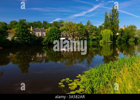 Francia, Indre (36), le Blanc, fiume la Creuse Foto Stock