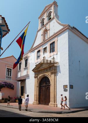 Vista verticale della Iglesia de Santo Toribio, Cartagena, Colombia Foto Stock