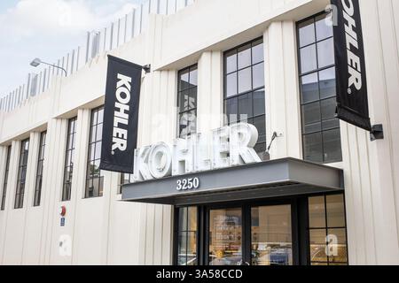 Culver City, California, Stati Uniti - 06-18-2019: Veduta di un cartello frontale per il negozio di articoli da bagno conosciuto come Kohler. Foto Stock