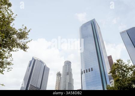 Los Angeles, California, Stati Uniti - 06-25-2019: Una vista dello skyline di Los Angeles dall'interno della città. Foto Stock