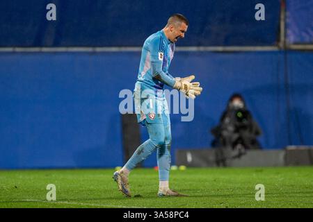 Andorra la Vella, Andorra : 2025 marzo 21 : Krisjanis Zviedris della Lettonia in azione durante la partita di qualificazione europea della Coppa del mondo FIFA 2026 tra AN Foto Stock