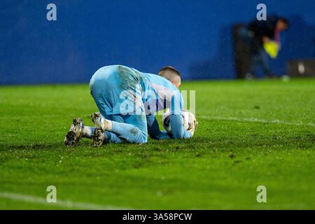 Andorra la Vella, Andorra : 2025 marzo 21 : Krisjanis Zviedris della Lettonia in azione durante la partita di qualificazione europea della Coppa del mondo FIFA 2026 tra AN Foto Stock